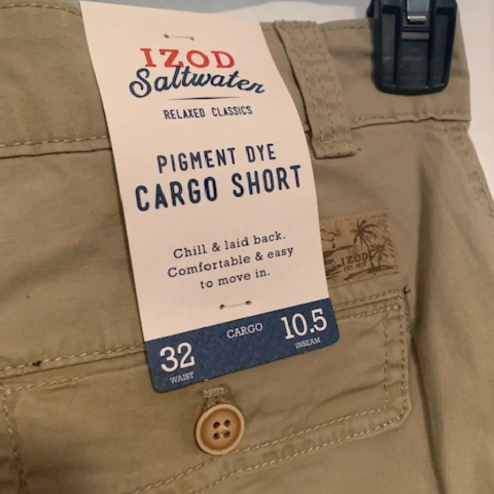 Men's Shorts - Izod Khaki colored Shorts - Picture 3 of 4